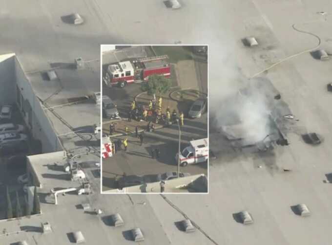 Plane crashes into huge warehouse in California with multiple ’casualties’ reported