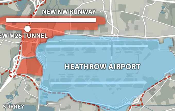 Map reveals extent of Heathrow Airport’s expansion with new third runway