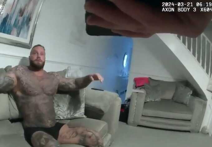 Tattooed cocaine gang kingpin arrested in his underwear by police