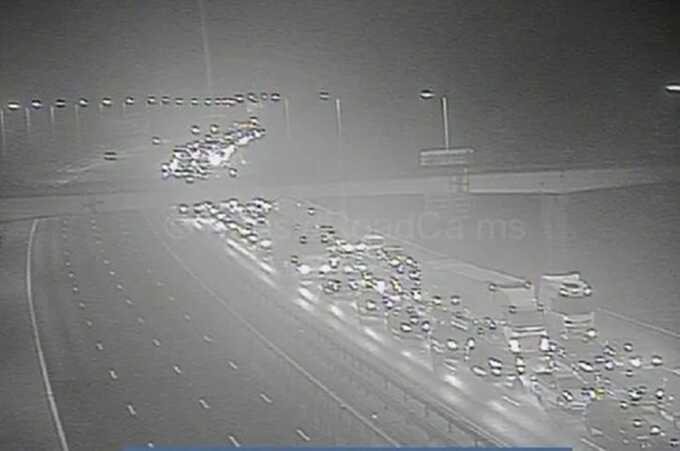 Major crash on M60: Truck collides with six cars, leaving several injured