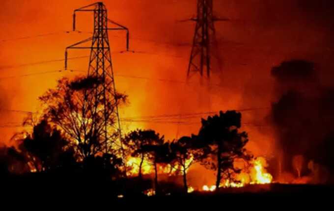 A wildfire is ripping through Upton Heath at Poole, Dorset, after a dry spell (Picture: Alamy Live News)