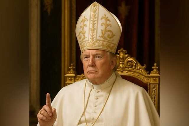 Trump says he wants to become Pope and posts photo of himself in white cassock