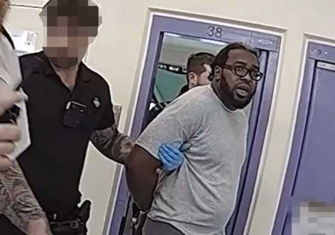 The moment Andrew Thorpe was detained in prison after attacking a fellow inmate (Picture: SWNS)