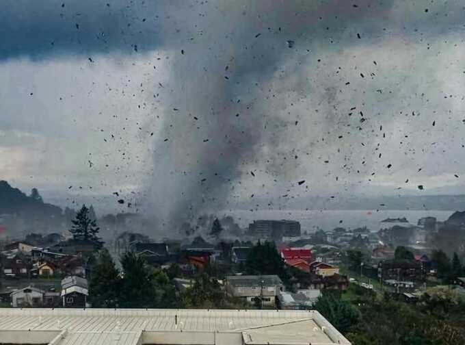 Tornado in Puerto Varas, Chile, May 2025. Pic: Diario de Valdivia