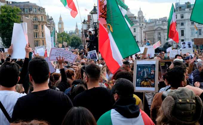 Iranian nationals engage in violent clash outside their embassy in the UK