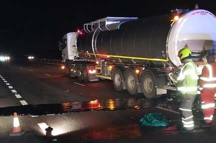 Major disruption on M40 as bitumen tanker crash triggers hazardous spill