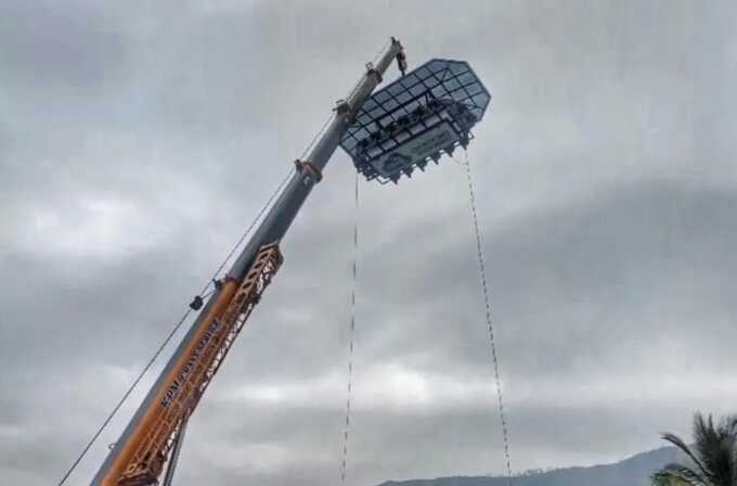 Family rescued after being stranded 150ft in the air at sky-dining restaurant