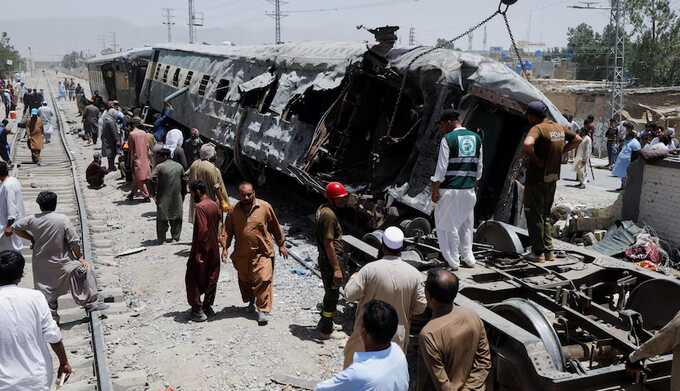 Bomb blast tears through Pakistan military train as dozens feared dead in Balochistan