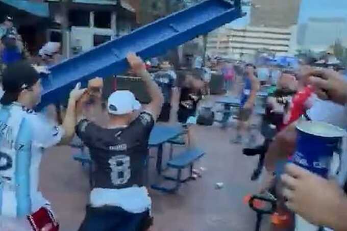 Argentina fans clash in mass brawl ahead of World Cup semi-final against England