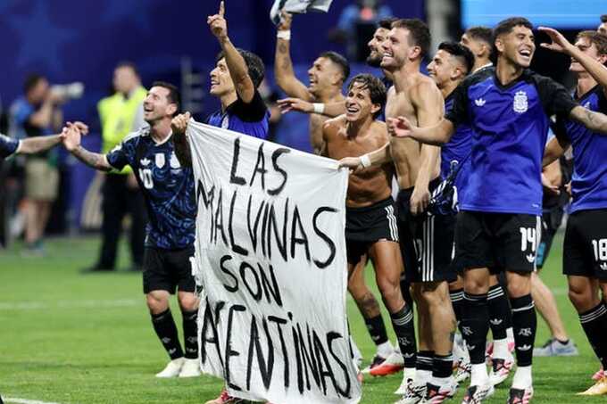 Fifa reviews Argentina’s Falklands banner after World Cup win over England