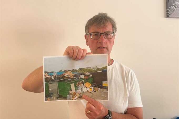 Man fined £1,000 for leaving cardboard beside overflowing recycling bins