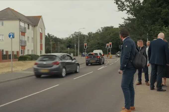 Driver crashes after shouting abuse at Nigel Farage during Clacton campaign
