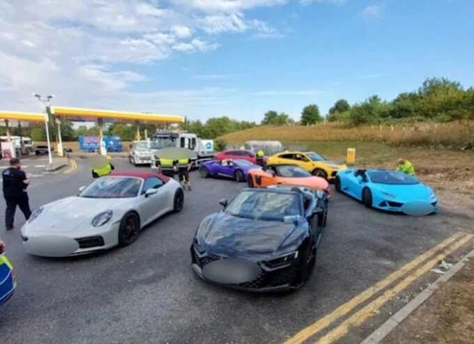 Lamborghinis, Ferrari and Porsche seized after supercar convoy sparks M11 chaos