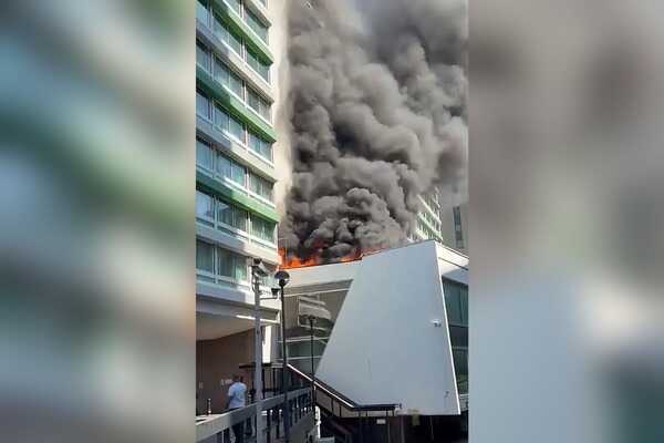 Massive fire breaks out at hotel believed to house migrants near Wembley Stadium