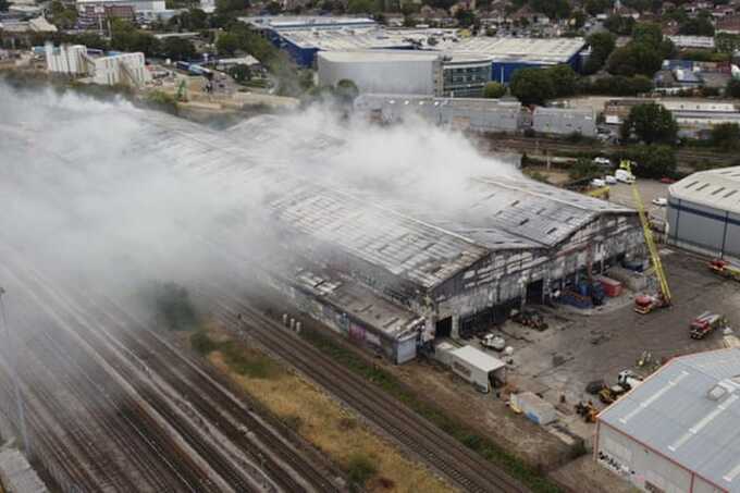 Large fire near Wembley Stadium disrupts tube and rail services