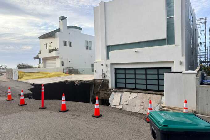 Nicolas Cage’s $10.5m Malibu mansion threatened as massive sinkhole swallows driveway