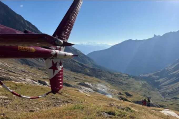 Two Britons among three killed as small plane crashes into Swiss Alps mountainside