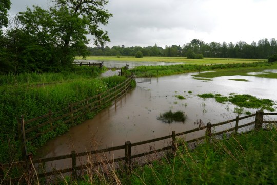A flooded field in Warwickshire. 