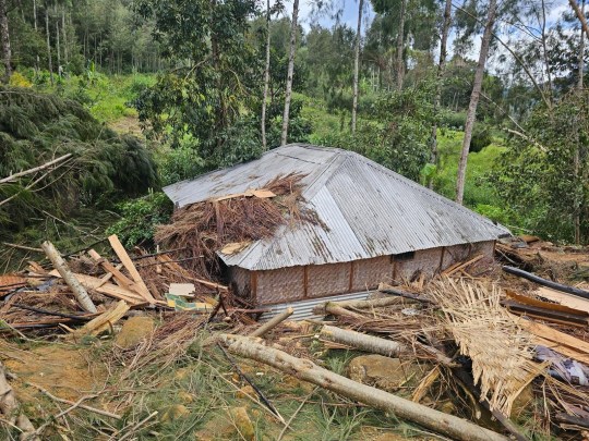 View of the damage after a landslide in Maip Mulitaka, Enga province, Papua New Guinea May 24, 2024 in this obtained image. Emmanuel Eralia via REUTERS THIS IMAGE HAS BEEN SUPPLIED BY A THIRD PARTY. MANDATORY CREDIT. NO RESALES. NO ARCHIVES.? qhiqqhiqhuiqudinv
