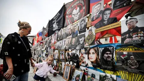 Getty Images Wagner memorial in Moscow, june 2024