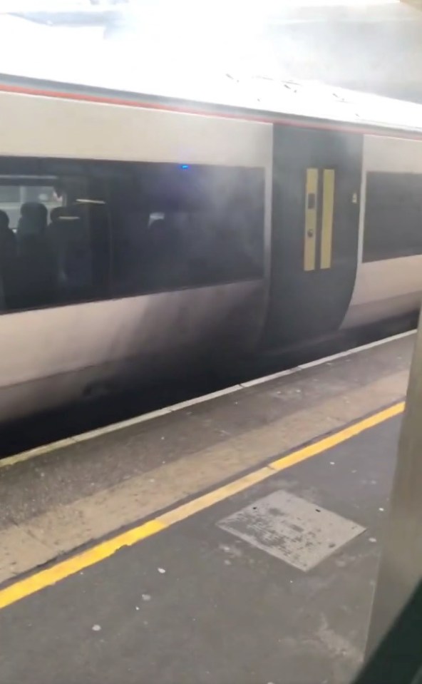 A train caught fire at Gatwick Airport station today eiqrtihtideeinv