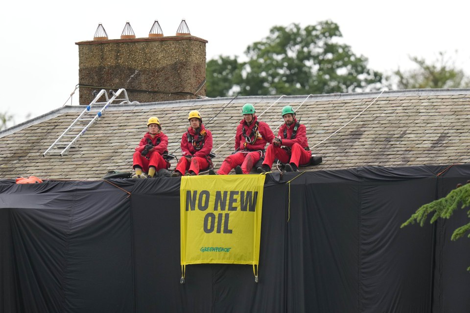 Four protesters on the roof of Sunak’s North Yorkshire home