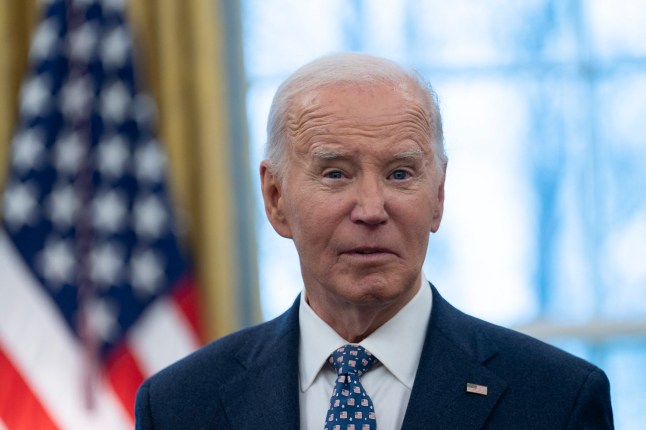 US President Joe Biden speaks alongside Medal of Valor recipients in the Oval Office of the White House in Washington, DC, on January 3, 2025. (Photo by Chris Kleponis / AFP) (Photo by CHRIS KLEPONIS/AFP via Getty Images) qeituietiqqxinv