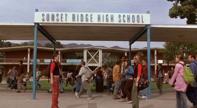 Freaky Friday scene filmed at Palisades Charter High School (Picture: Buena Vista Pictures)