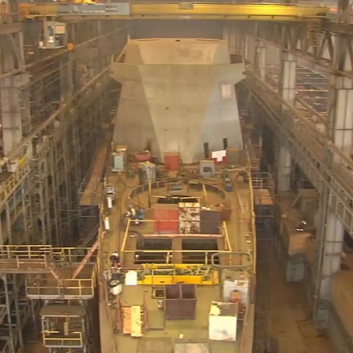 North Korean warship under construction at Nampo Shipyard.