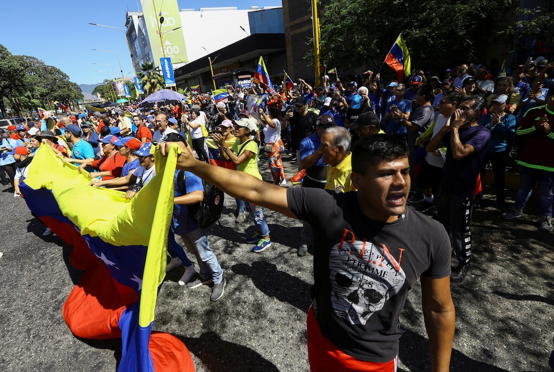 Venezuela’s opposition supporters gather ahead of President Maduro’s inauguration, in Valencia