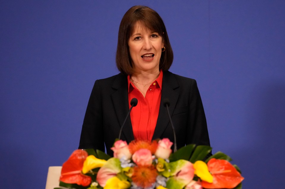 Rachel Reeves, British Chancellor of the Exchequer, at a press conference. eiqekiqxhiqdxinv