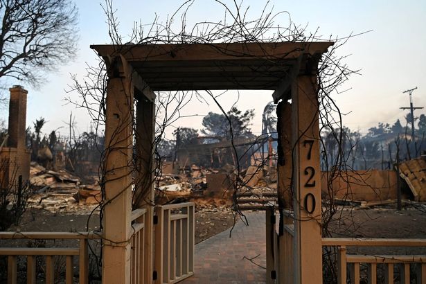 One of the thousands of homes destroyed in the Palisades fire in LA County