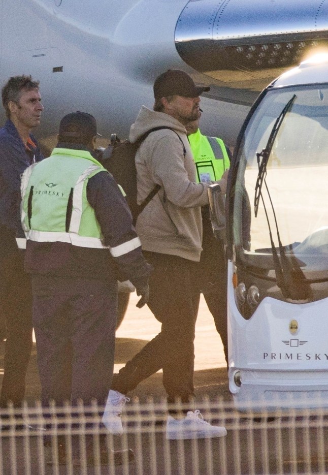 Los Cabos, MEXICO - *EXCLUSIVE* - **WEB MUST CALL FOR PRICING** Climate Activist and Oscar Winner Actor Leonardo DiCaprio and his girlfriend Vittoria Ceretti are spotted arriving on a private flight in Los Cabos, Mexico amid the Palisade and LA fires in California. Leo’s father George and his wife Peggy Ann Farrar were seen also deboarding their private jet as they landed in Mexico. Shot on 1/10/25 Pictured: Leonardo DiCaprio BACKGRID USA 10 JANUARY 2025 BYLINE MUST READ: HEM / BACKGRID USA: +1 310 798 9111 / usasales@backgrid.com UK: +44 208 344 2007 / uksales@backgrid.com *UK Clients - Pictures Containing Children Please Pixelate Face Prior To Publication*