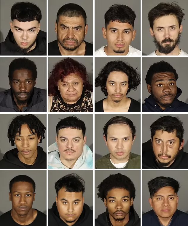 People accused of taking advantage of the carnage, including Joshua Kaliel Love (second row, first column), Miguel Angel Dorantes (second row, third column), and Dominic Pacheco Magana (first row, third column) qhiqquiqrzidinv