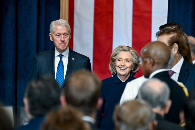 WASHINGTON, DC - JANUARY 20: Former President Bill Clinton and former first lady Hillary Clinton attend the inauguration of U.S. President-elect Donald Trump in the U.S. Capitol Rotunda on January 20, 2025 in Washington, DC. Donald Trump takes office for his second term as the 47th President of the United States. (Photo by Kenny Holston-Pool/Getty Images)