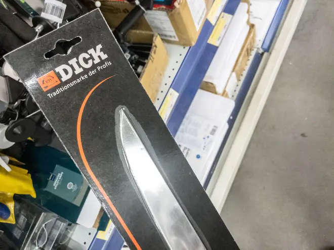 Picture of a logo of Dick on dick knife for sale in Belgrade. Friedr. DICK is a German cutlery manufacturer founded 1778 in Esslingen, Germany. Known qhiqqkideqiqxzinv