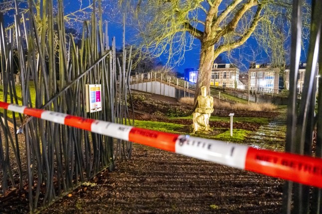 epa11851382 An area is cordoned off at Drents Museum following an explosion reported in Assen, Netherlands, 25 January 2025. The explosion took place at the Drents Museum on the Brink in Assen early on 25 January, with initial police reports indicating a possible connection to an attempted break-in at the museum; however, it remains unclear if any items were stolen. EPA/MARCEL J. DE JONG