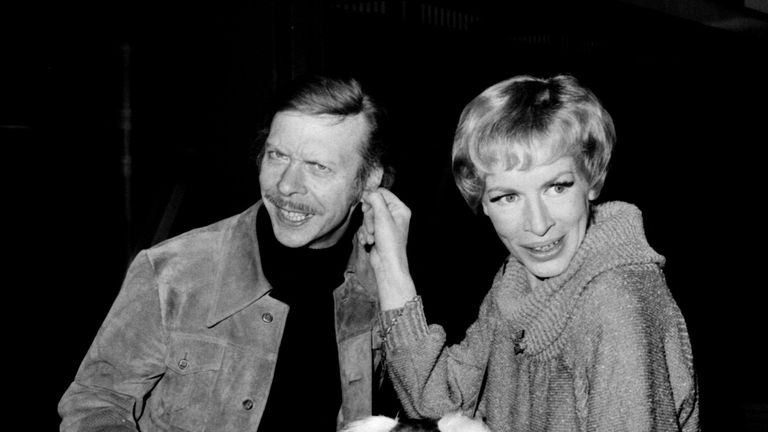 Brian Murph and Yootha Joycey stars of the television comedy series  George and Mildred at Heathrow Airport in London leaving for New Zealand for a ten week tour of the stage version of their show..
Pic: PA