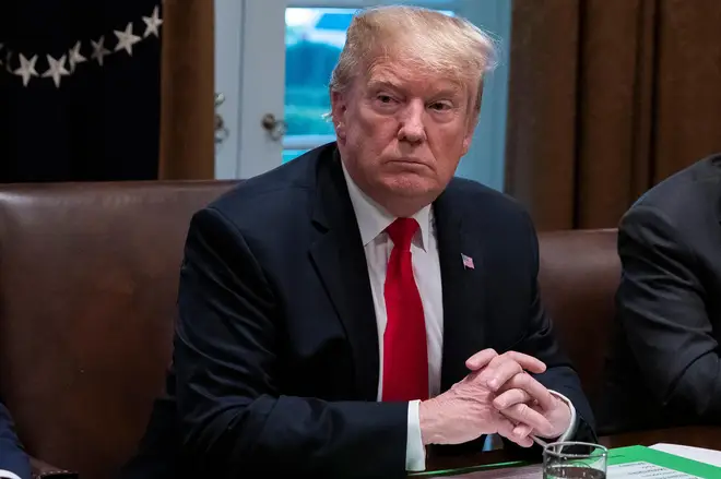 U.S. President Donald Trump speaks to reporters in the Cabinet Room as he prepares as he meets with Republican lawmakers to discuss proposed trade legislation at the White House in Washington, D.C. on January 24, 2019.