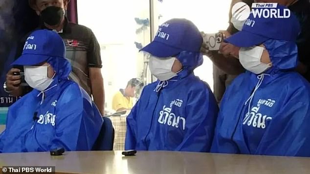 Their horrifying ordeal has been revealed by three Thai women who were freed from the clutches of the ’egg mafia’ on January 30 after being exploited for half a year. Pictured: the women at a press conference in Thailand this week eiqxirhiqrhinv