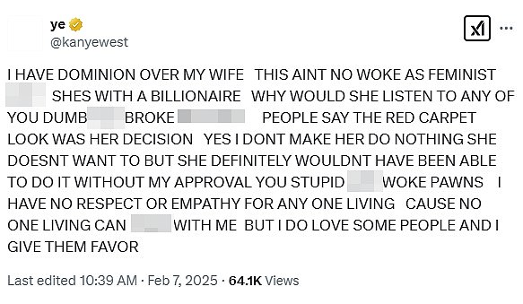 Addressing the backlash amid a vile anti-Semitic, sexist and homophobic rant on Thursday night, Kanye insisted he would never force her to wear anything she didn’t feel comfortable in