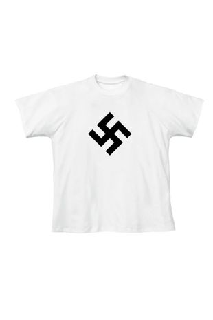 White T-shirt with swastika qhxidiqxkiqxrinv