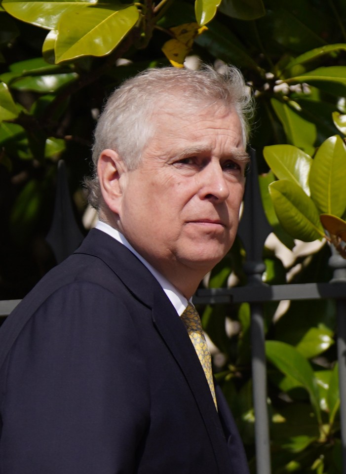 Prince Andrew leaving an Easter service at Windsor Castle. qhiqqhidzziqrdinv