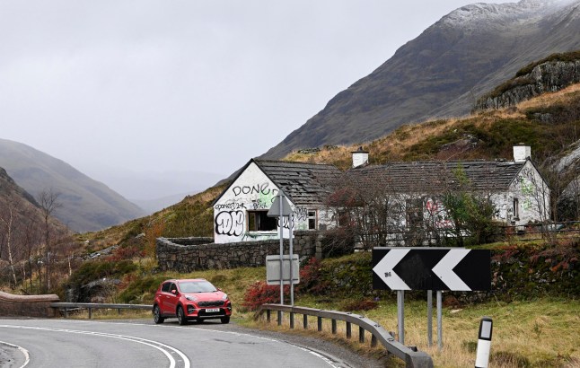 Mandatory Credit: Photo by Garry F McHarg/REX/Shutterstock (14989849e) The Jimmy Saville Cottage in Glencoe continues to be a blot on the Landscape as it is regulary covered in graffiti and vandalised. The cottage in Glencoe was owned by serial paedophile and sexual abuser Jimmy Saville. Jimmy Saville Cottage, Glencoe, Scotland - 07 Dec 2024