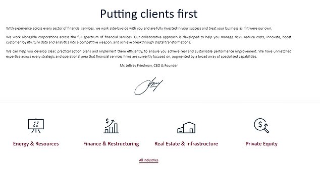 A mission statement boasts of its supposed record of ’putting clients first’ and ’treating your business as if it were our own’