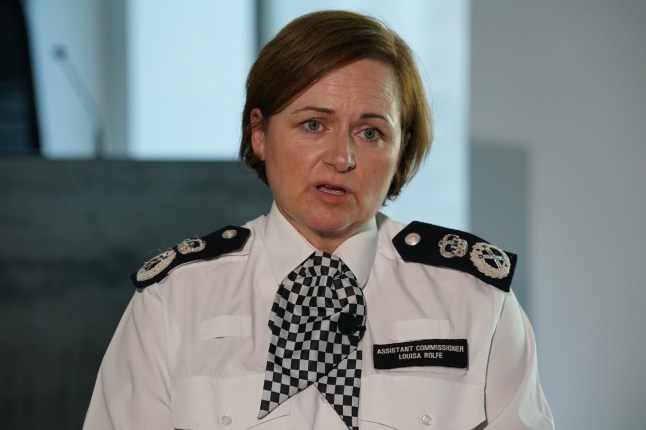 Metropolitan Police Assistant Commissioner Louisa Rolfe speaks to the media at New Scotland Yard, central London, after former Metropolitan Police Officer Adam Provan was sentenced to 16 years with a further eight on extended licence at Wood Green Crown Court, north London, for eight counts of rape. Picture date: Tuesday August 22, 2023. PA Photo. Provan’s two victims were a fellow police officer, who he raped six times between 2003 and 2005 and was violent and controlling towards, and a 16-year-old girl who he met through a friend in 2010 and raped while they were on a date. See PA story COURTS Provan. Photo credit should read: Lucy North/PA Wire qhidqhikxidezinv