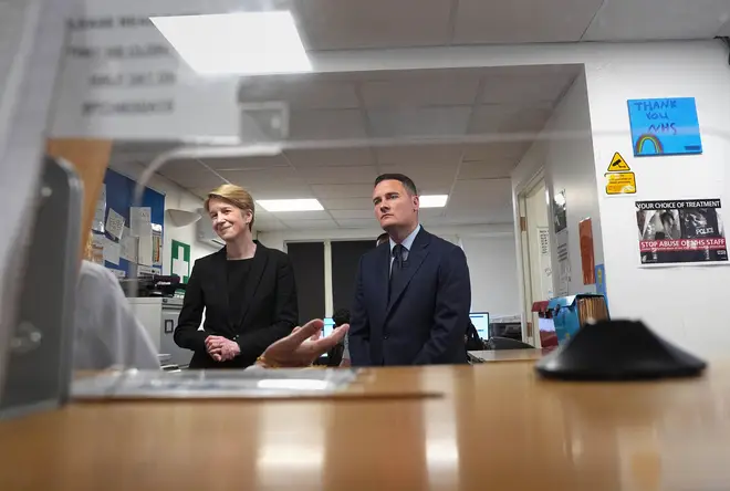 Health Secretary Wes Streeting with Amanda Pritchard, Chief Executive of NHS England, during a visit to the Abbey Medical Centre in London qhidqxiqeqixrinv