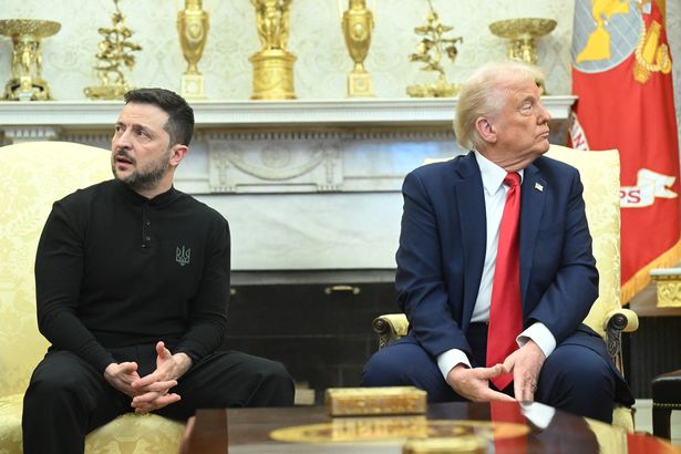 US President Donald Trump and Ukraine’s President Volodymyr Zelensky meet in the Oval Office of the White House in Washington, DC, February 28, 2025