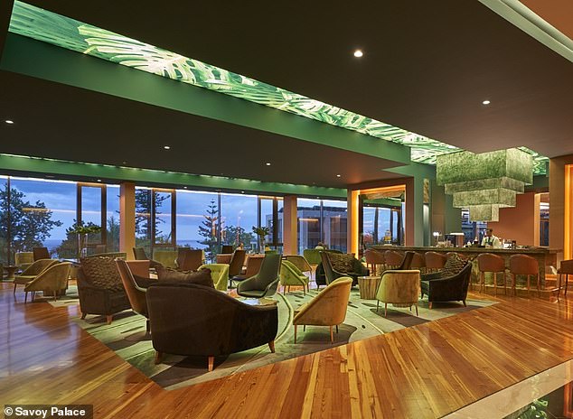 They can enjoy drinks in the hotel’s extravagant green-colored bar, where a pianist plays in the afternoons