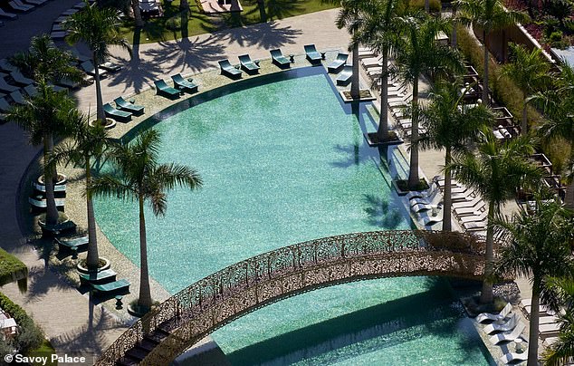Ronaldo and Georgina can head down the grand curved filigree-shaped staircase which will lead them to the 18-meter swimming pool